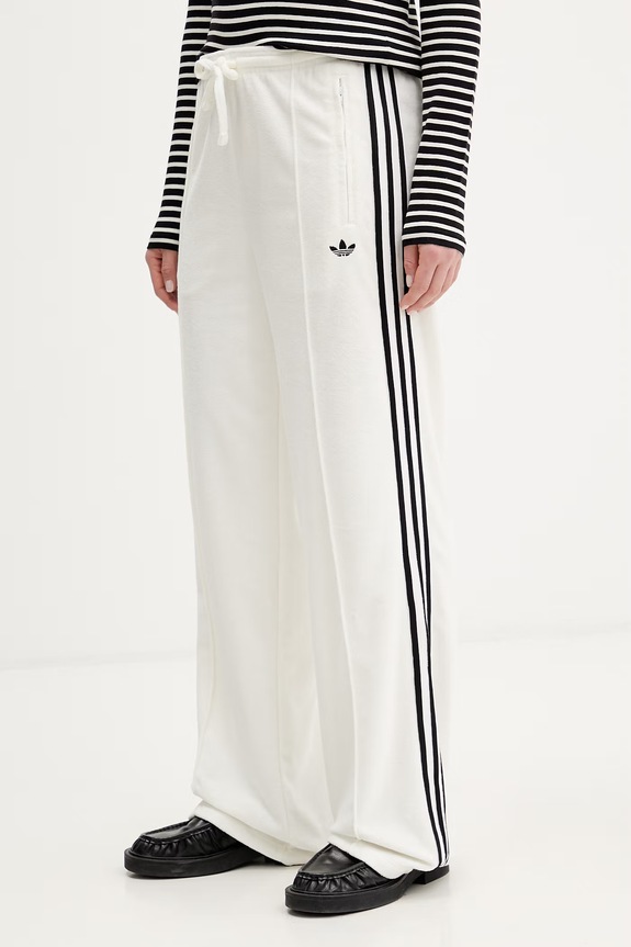 adidas Originals teplákové nohavice dámske Terry Towel Firebird béžová KD1415