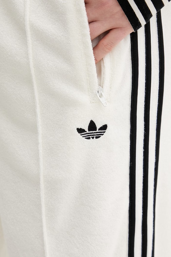 adidas Originals teplákové nohavice dámske Terry Towel Firebird KD1415 béžová