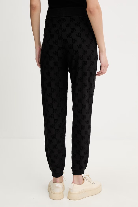 Îmbrăcăminte HUGO pantaloni de loungewear de damă din bumbac TERRYMONOGRAM_PANTS 50556809 negru