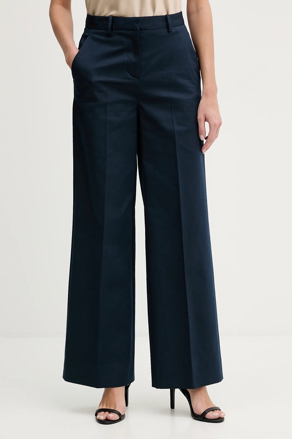 Hlače Tommy Hilfiger Z elastanom mornarsko modra WW0WW49471