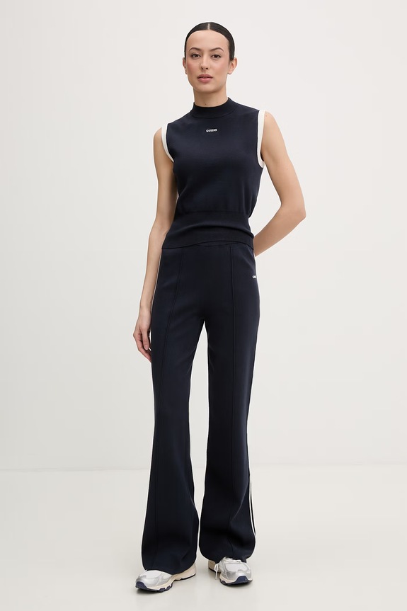 Guess teplákové nohavice dámske s viskózou LAURENE V6RB14.Z4642 tmavomodrá SS26