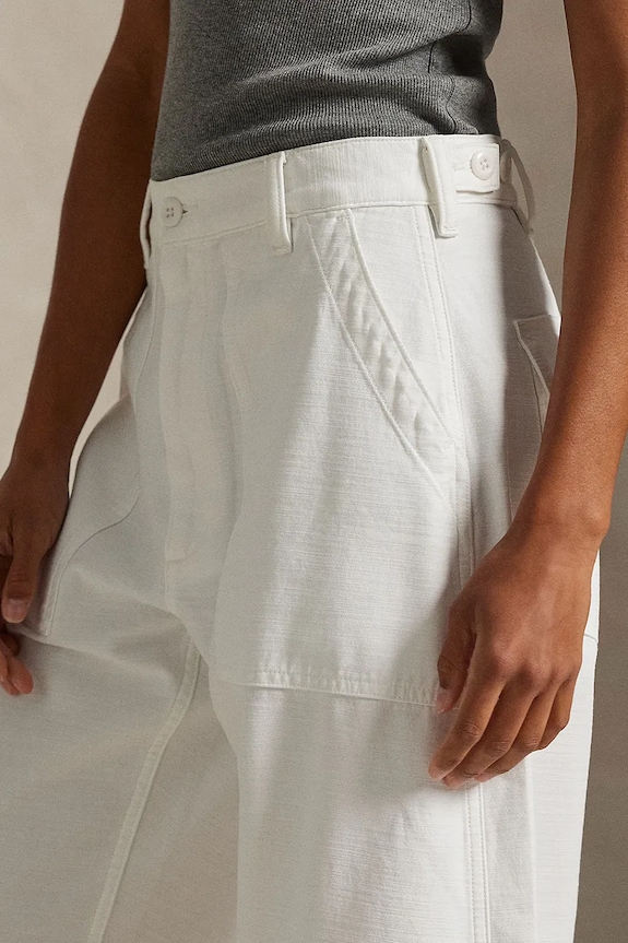 Bavlněné kalhoty Polo Ralph Lauren bílá 211A93147