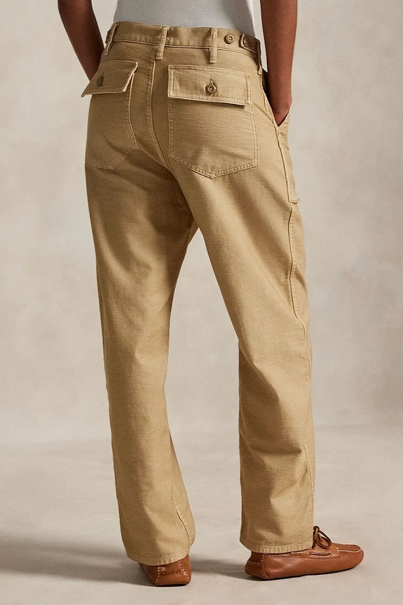 Polo Ralph Lauren παντελόνι ίσιο γυναικείο βαμβακερό 211978634 μπεζ SS26