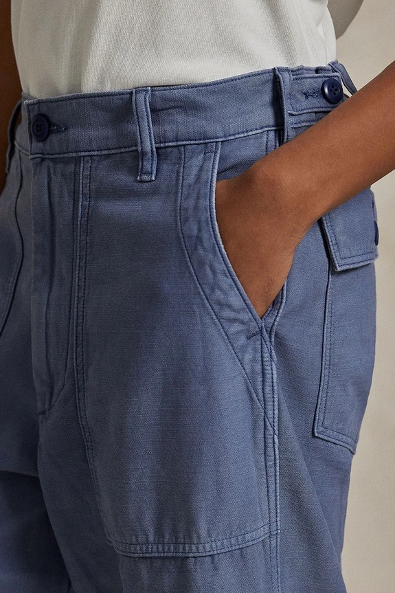 Polo Ralph Lauren pantaloni straight din bumbac pentru femei albastru 211978634