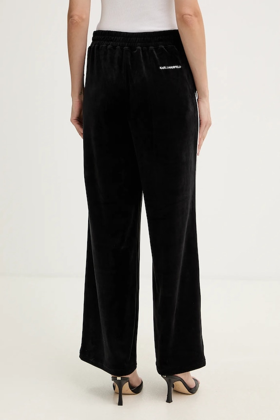 Îmbrăcăminte Karl Lagerfeld pantaloni de trening din velur IKON B1W10022 negru