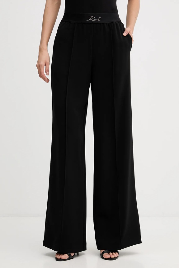 Karl Lagerfeld spodnie z elastanem czarny B1W10014