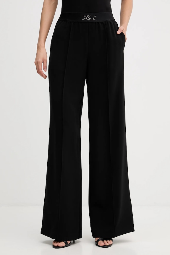 Karl Lagerfeld spodnie z elastanem czarny B1W10014