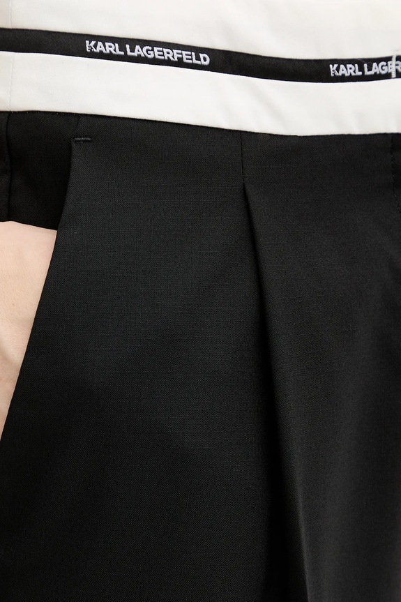Karl Lagerfeld pantaloni con lana BW ESSENTIAL nero B1W10002