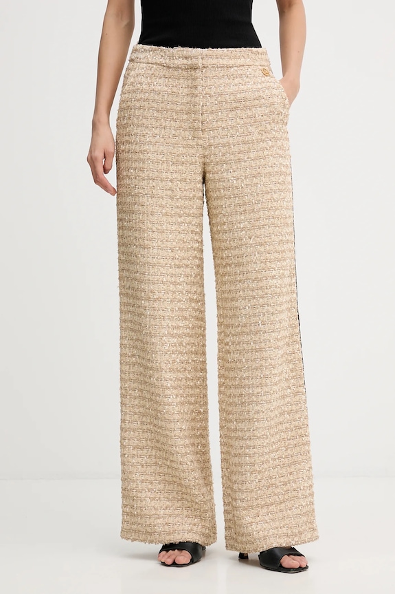 Karl Lagerfeld pantaloni din lână drept bej B1W10008