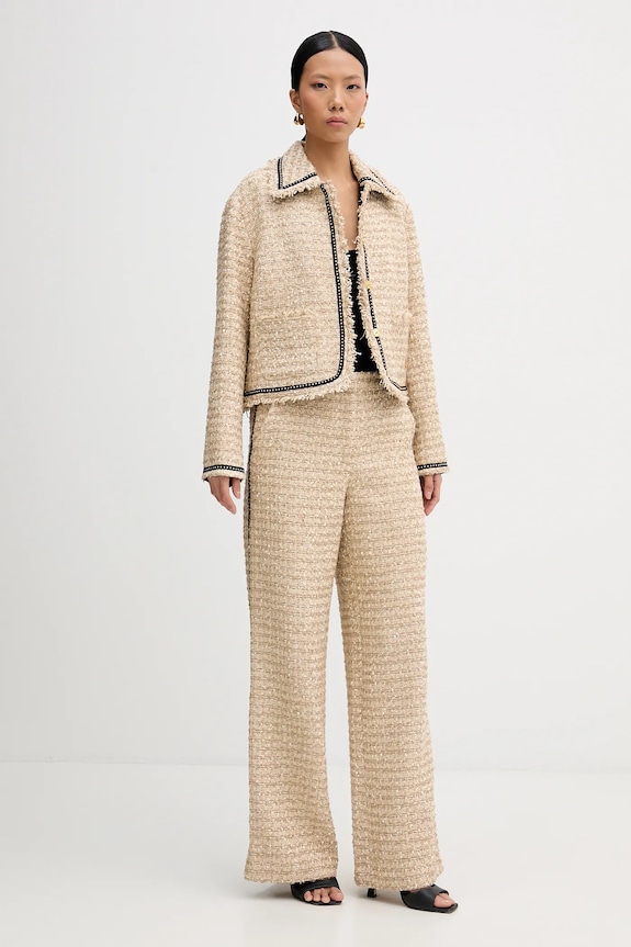 Karl Lagerfeld pantaloni din lână B1W10008 bej SS26