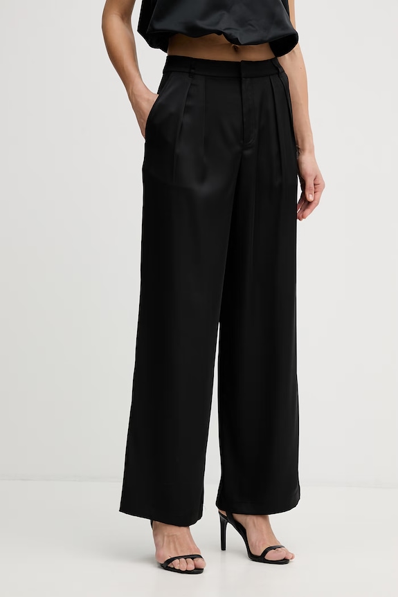 DKNY spodnie straight damskie czarny DJ5P3100