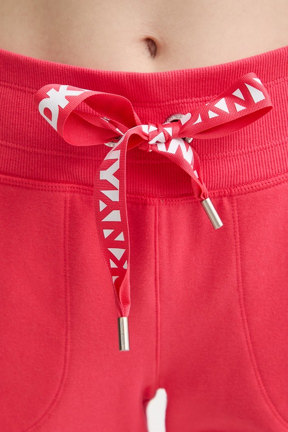 DKNY tepláky dámské bavlněné s elastanem červená DP6P3496