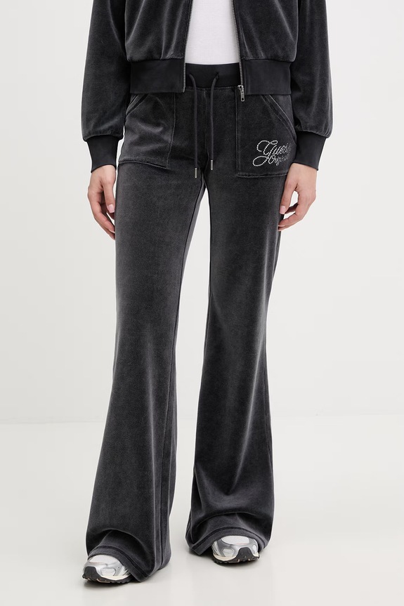 Guess Originals pantaloni de trening din velur tricotaj gri W6RB32.KCUF1