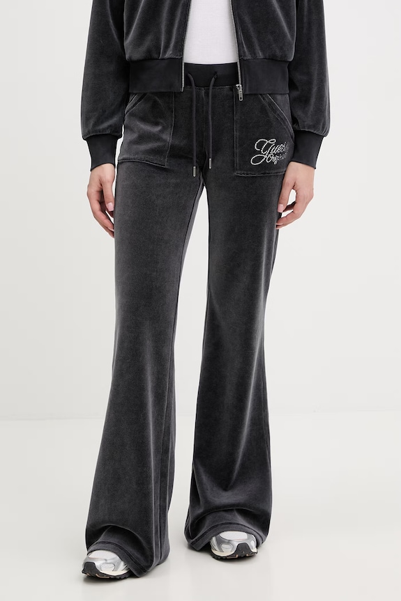 Guess Originals pantaloni de trening din velur tricotaj gri W6RB32.KCUF1