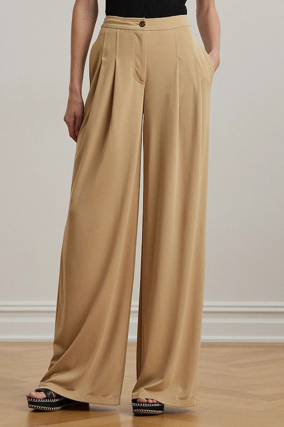 Nohavice Lauren Ralph Lauren s elastanom béžová 200980217