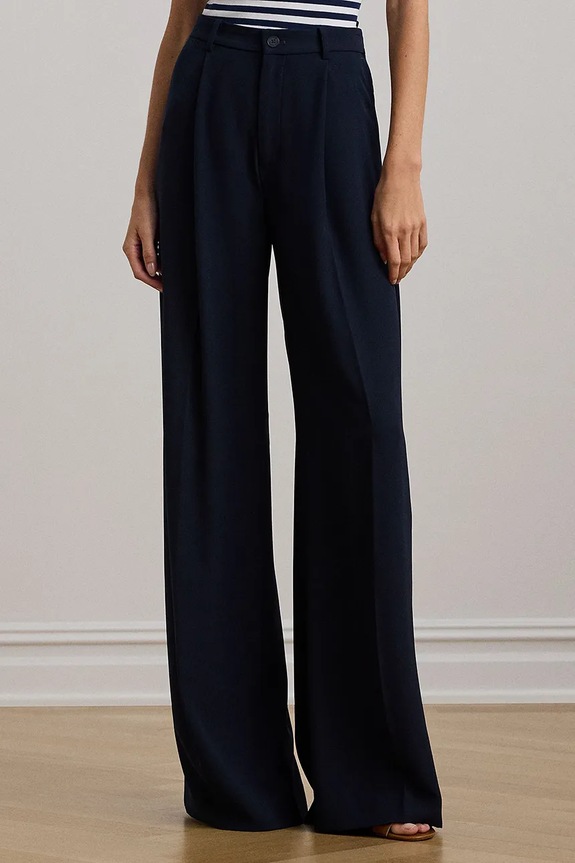 Lauren Ralph Lauren pantaloni alta blu navy 200P03582