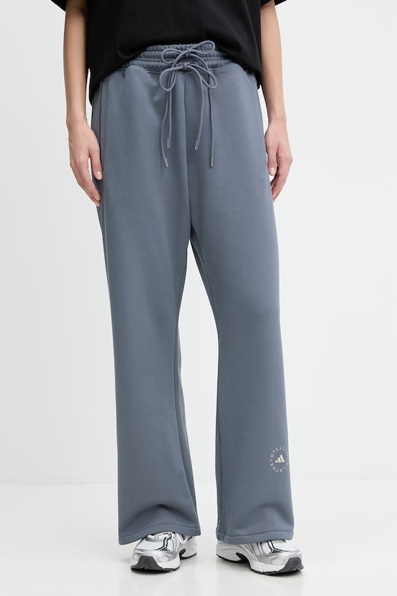 Βαμβακερό παντελόνι adidas by Stella McCartney βαμβάκι γκρί JZ0666