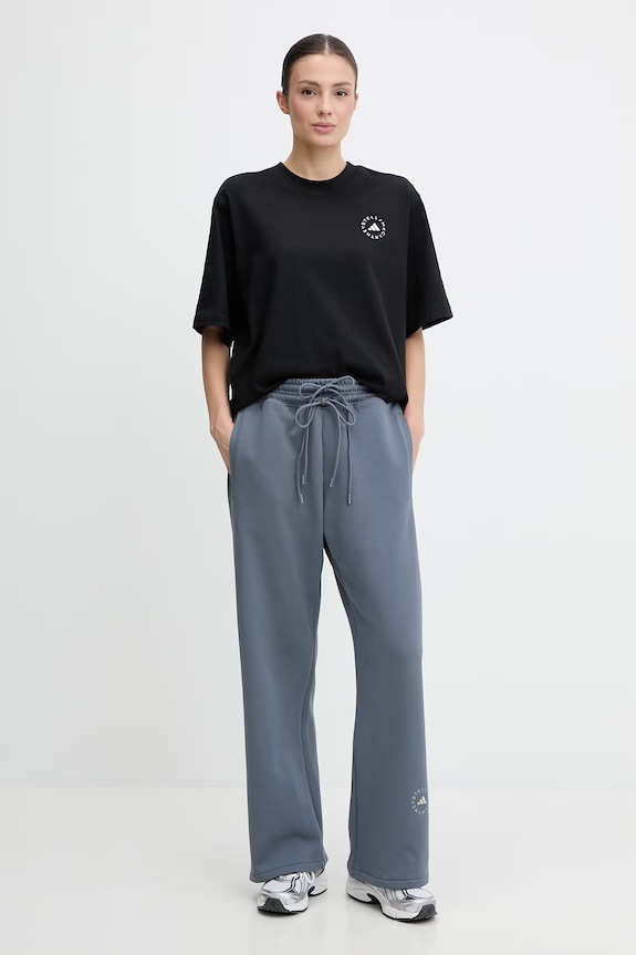 Βαμβακερό παντελόνι adidas by Stella McCartney JZ0666 γκρί SS26