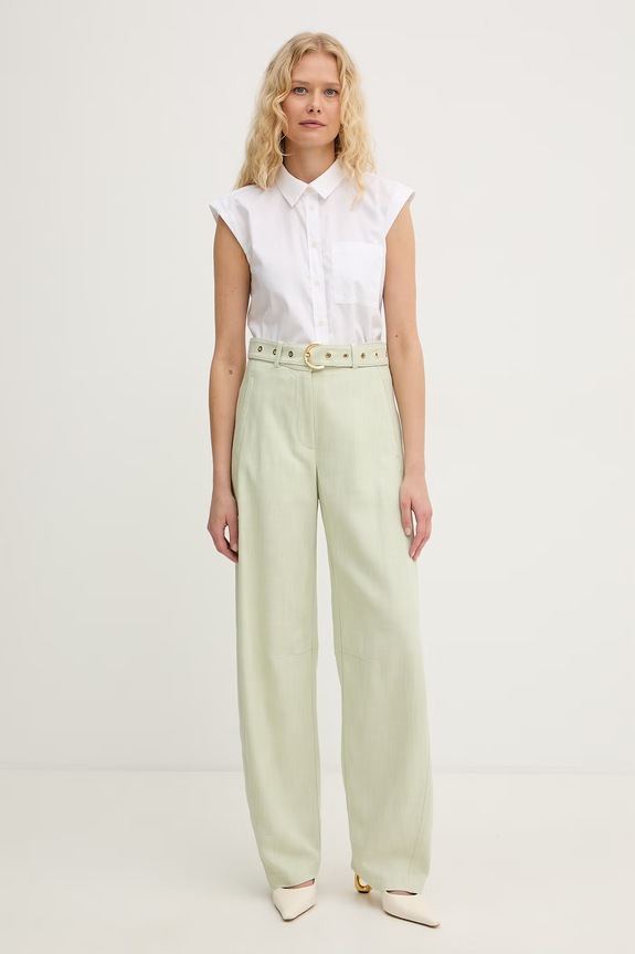 Pinko spodnie damskie 106492.A2W6 zielony SS26