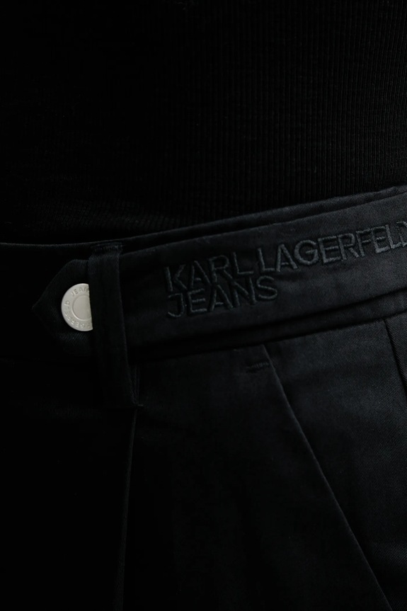 Βαμβακερό παντελόνι Karl Lagerfeld Jeans μαύρο B1W10086