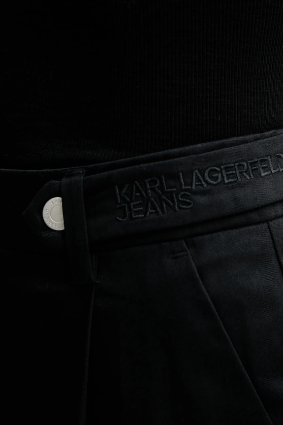 Βαμβακερό παντελόνι Karl Lagerfeld Jeans μαύρο B1W10086