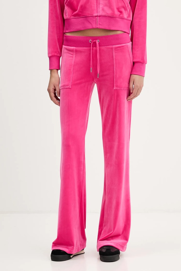 Juicy Couture pantaloni de trening din velur Layla tricotaj roz JCSEBJ001.658