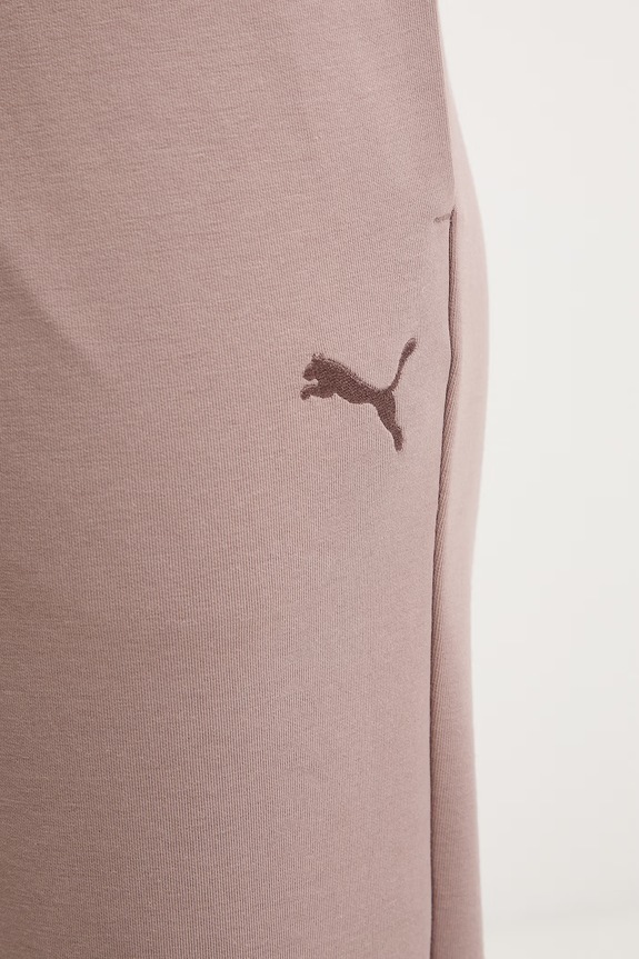 Puma pantaloni de trening pentru femei, din bumbac Essential Elevated maro 691817