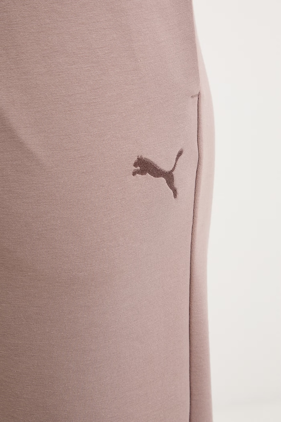 Puma pantaloni de trening pentru femei, din bumbac Essential Elevated maro 691817