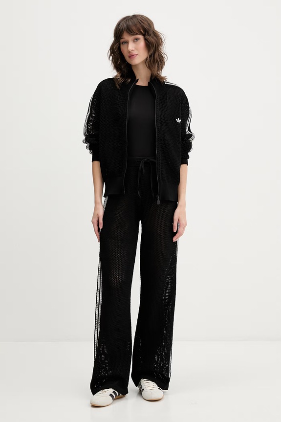 adidas Originals pantaloni de trening pentru femei Crochet KC6494 negru SS26