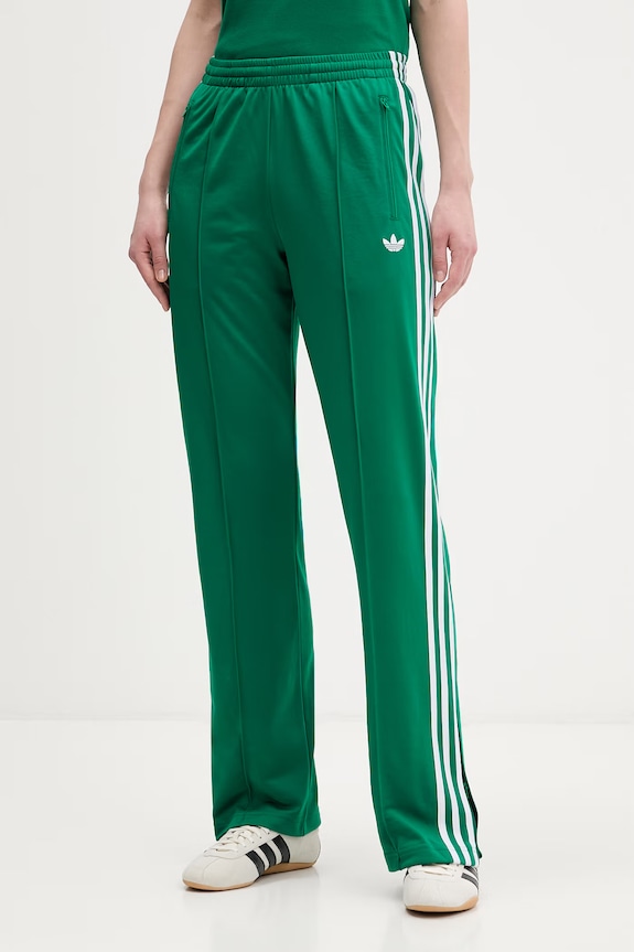 adidas Originals pantaloni de trening de damă panza verde KD3649