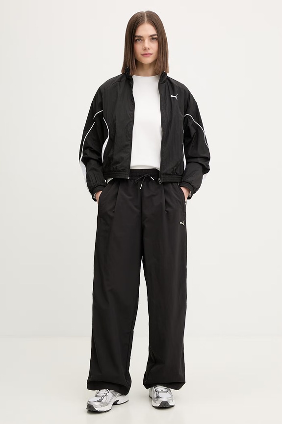 Puma spodnie dresowe Piping Relaxed Woven 634559 czarny SS26