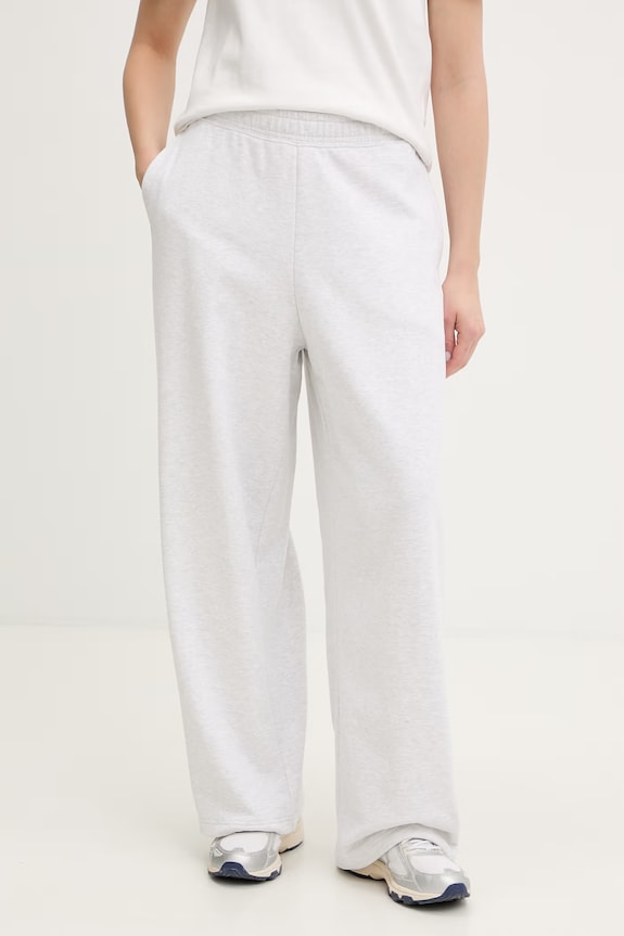 Puma pantaloni de trening din bumbac Wardrobe Essentials uni alb 634583
