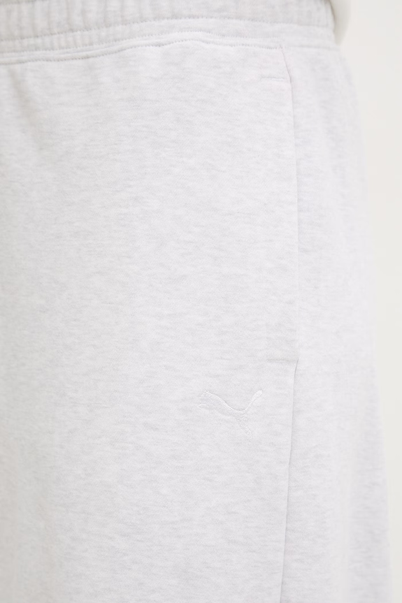 Puma pantaloni de trening din bumbac Wardrobe Essentials alb 634583