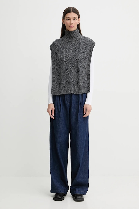 A.P.C. pantaloni de bumbac PANTALON GINNY COHMJ.F08510 bleumarin SS26