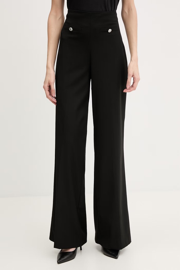 Morgan hlače ženske z viskozo črna PBANE.F