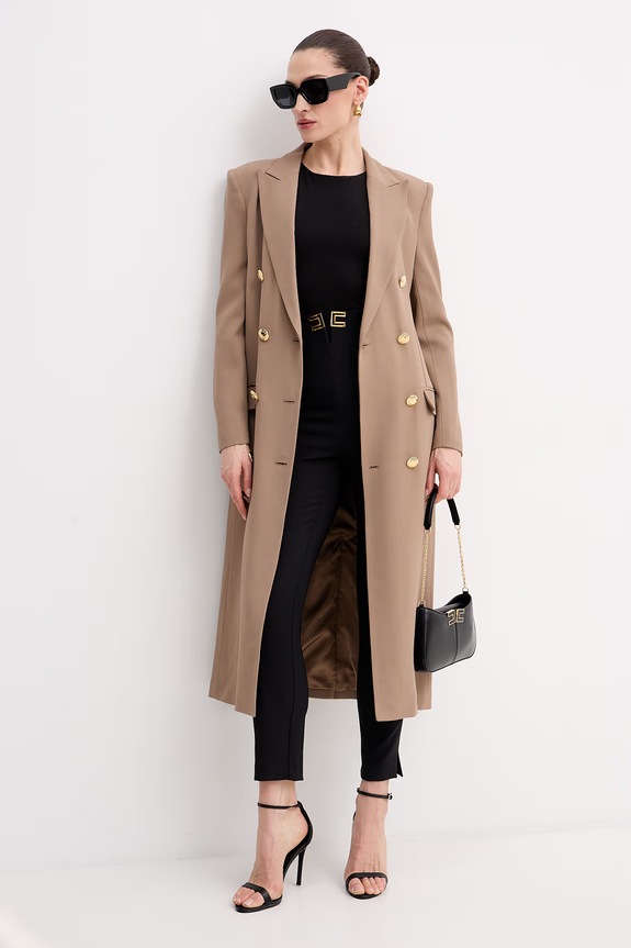 Elisabetta Franchi Παντελόνι carrot γυναικείο PA16361E2 μαύρο SS26