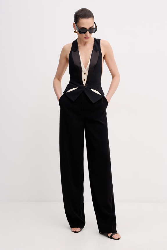Elisabetta Franchi παντελόνι γυναικείο PA17861E2 μαύρο SS26
