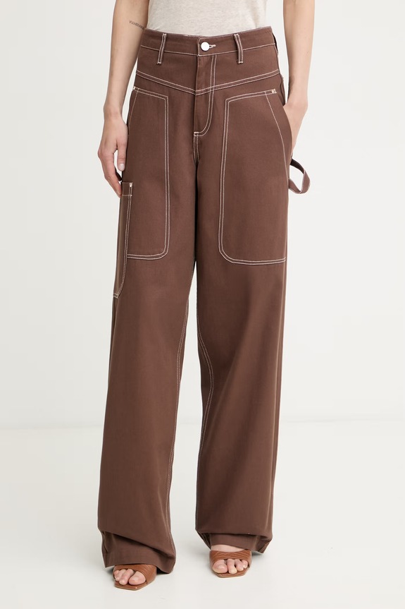 Liu Jo pantaloni cargo pentru femei, din bumbac maro WA6178.T295A