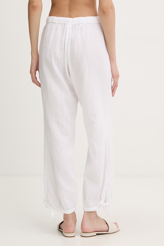 Oblečení Lauren Ralph Lauren rovné kalhoty dámské bavlněné 20417190 bílá