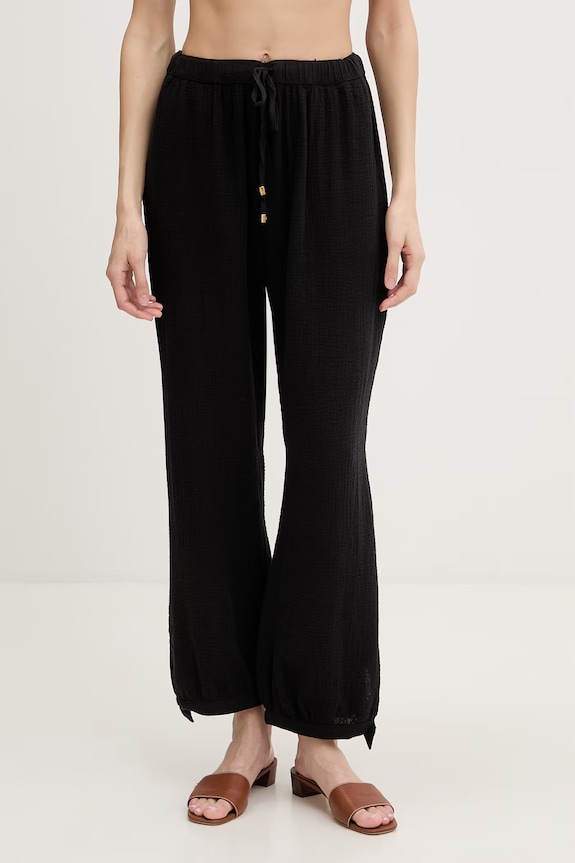 Lauren Ralph Lauren прямые брюки женские хлопковые чёрный 20417190