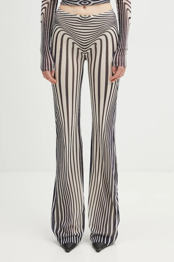 Παντελόνι Jean Paul GAULTIER Morphing Stripes καμπάνα μπεζ 26.01.W.TR067.M019P