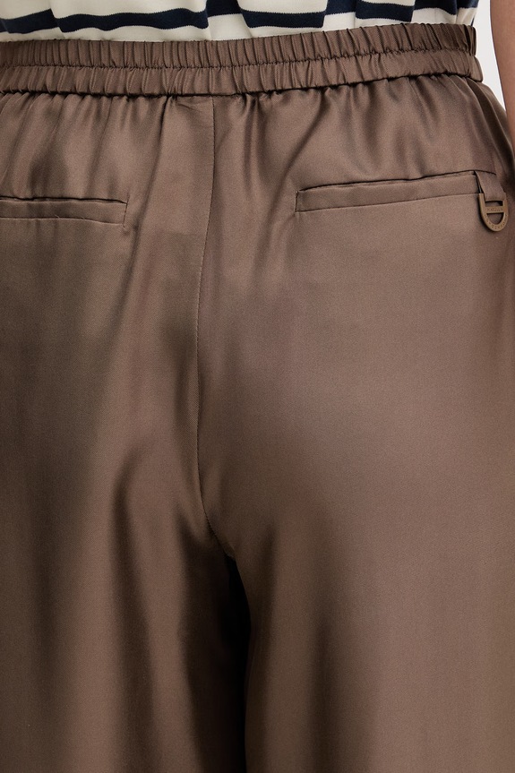 Marella Παντελόνι Γυναικείο από μετάξι MLMQUIZ καφέ 2613131105200