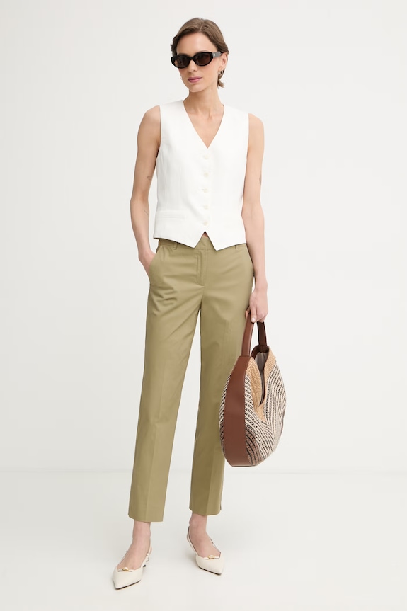 Marella παντελόνι γυναικείο βαμβάκι με ελαστάν GETTONE 2613131152200 πράσινο SS26