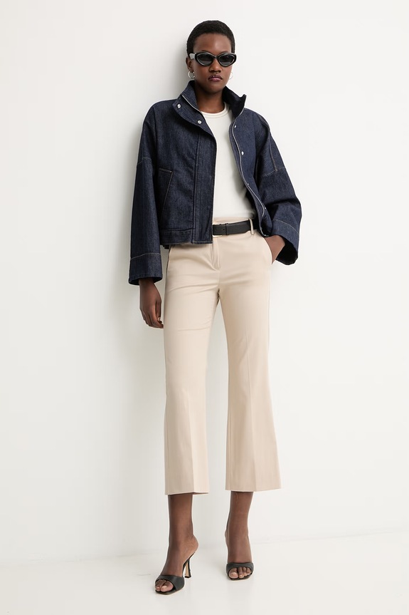 Marella παντελόνι γυναικείο με βαμβάκι Emme by Marella 2615131072200 μπεζ SS26