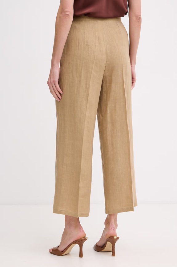 Ρούχα Marella παντελόνι γυναικείο λινό Emme by Marella 2615131182200 μπεζ