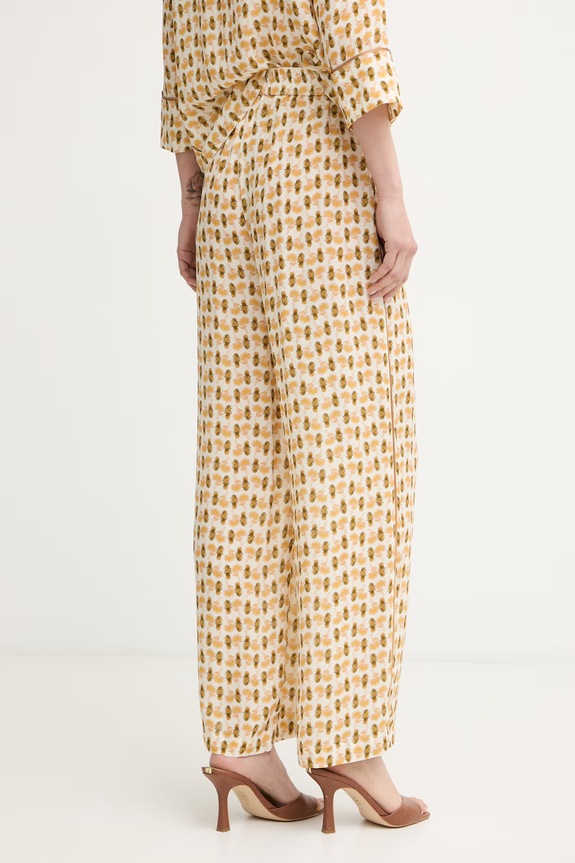 Ρούχα iBlues παντελόνι γυναικείο από βισκόζη DANCING 2617131172200 μπεζ