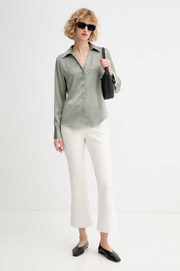 Calvin Klein Nohavice dámske s viskózou LV044F204G béžová SS26
