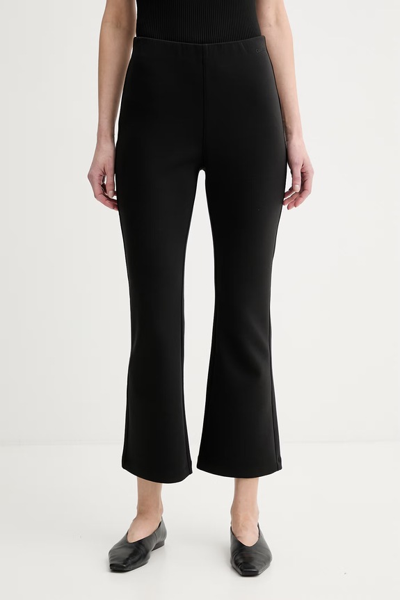Calvin Klein nohavice dámske s viskózou čierna LV044F204G