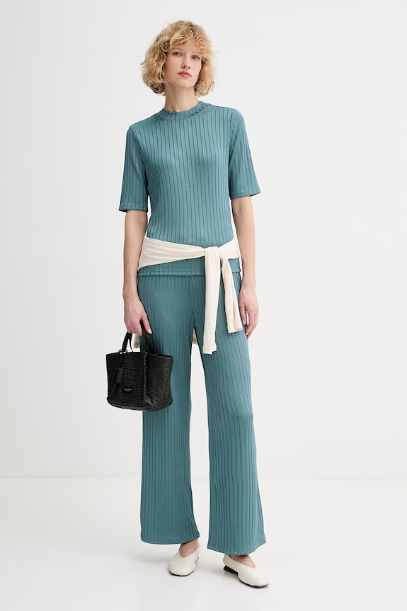 Calvin Klein nohavice dámske LV044F273G tyrkysová SS26
