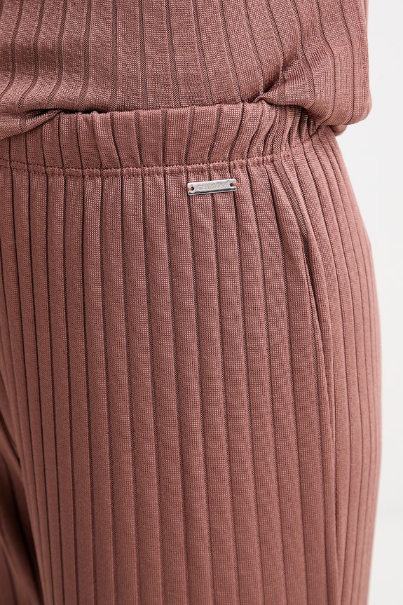 Calvin Klein spodnie damskie brązowy LV044F273G